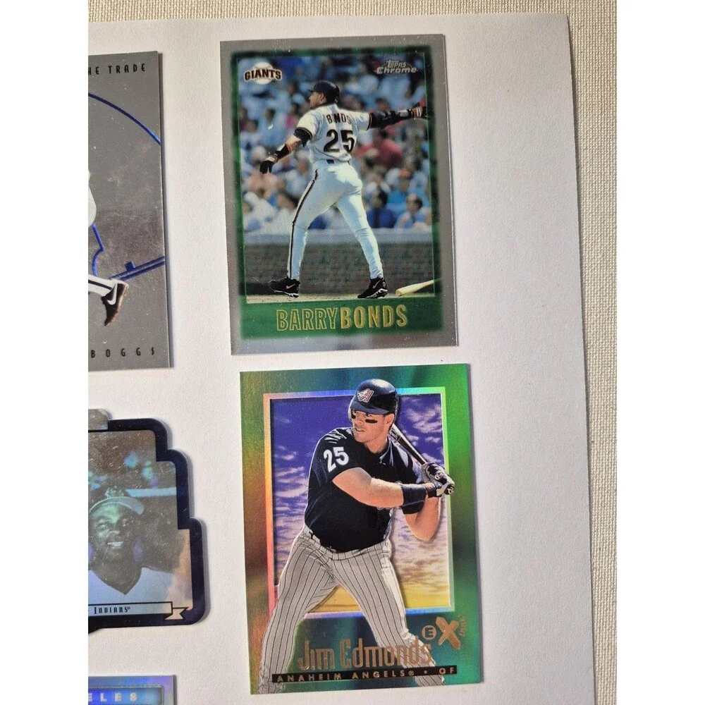 MLB Baseball Card Lot Barry Bonds Topps Chrome Clayton Kershaw Prizm Chipper...